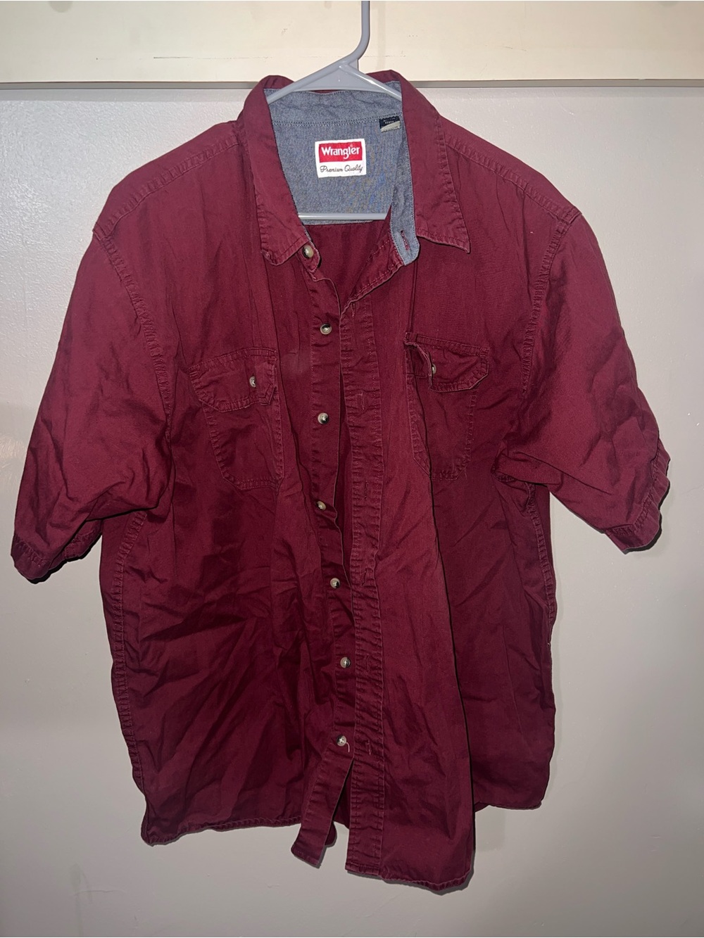 Wrangler Gray Shirt with Red Logo Accent